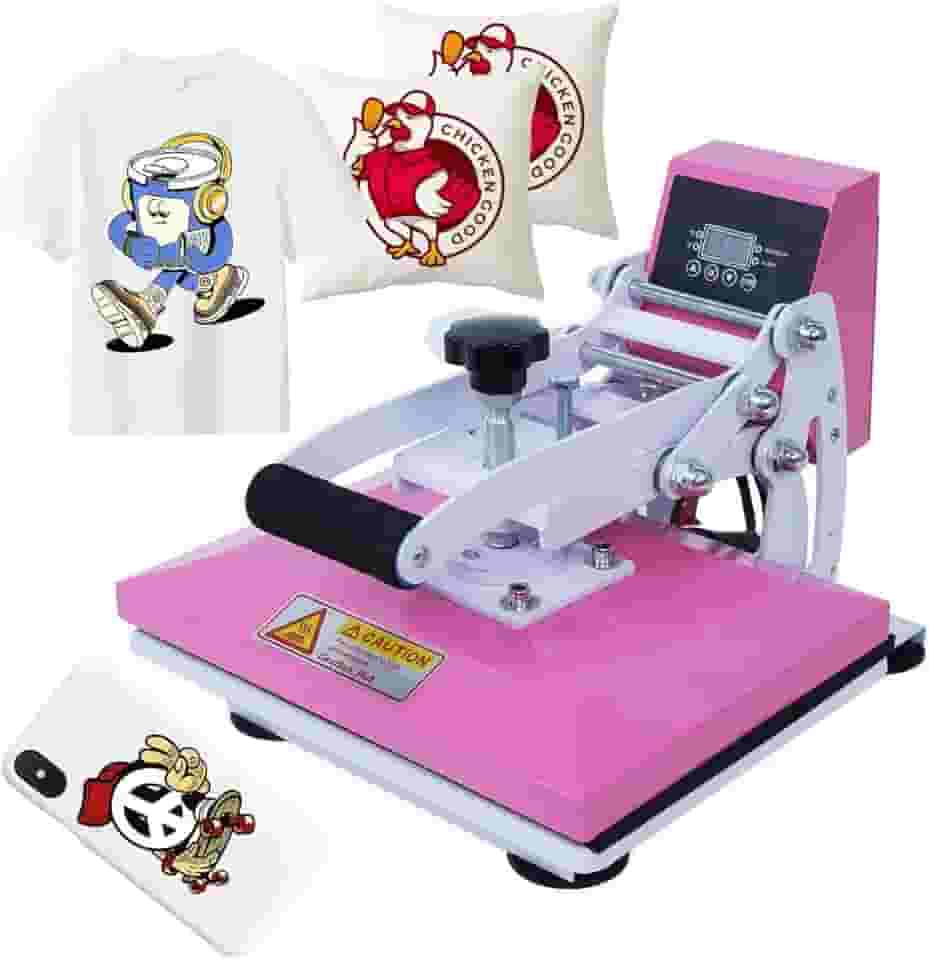 Prensa Térmica Plana 23x30cm Sublimação Transfer sublimação máquina de prensagem para camiseta chapéu (NOVO Rosa 110v)