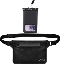 AiRunTech Bolsa de telefone à prova d'água, acessórios de praia para férias, viagem, porta-passaporte, conjunto essencial de cruzeiro, bolsas secas com cordão para família, mulheres, homens (capa de