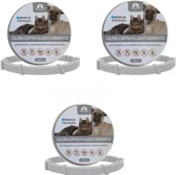Kit com 3 Coleiras Antipulgas para Cães e Gatos com até 8 Meses de Proteção Contra Carrapatos Mosquitos Piolhos Pulgas (38 cm)