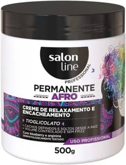 Salon Line, Creme de Relaxamento, Permanente Afro, Não Vegano - Para Cabelos Afro, 500 g