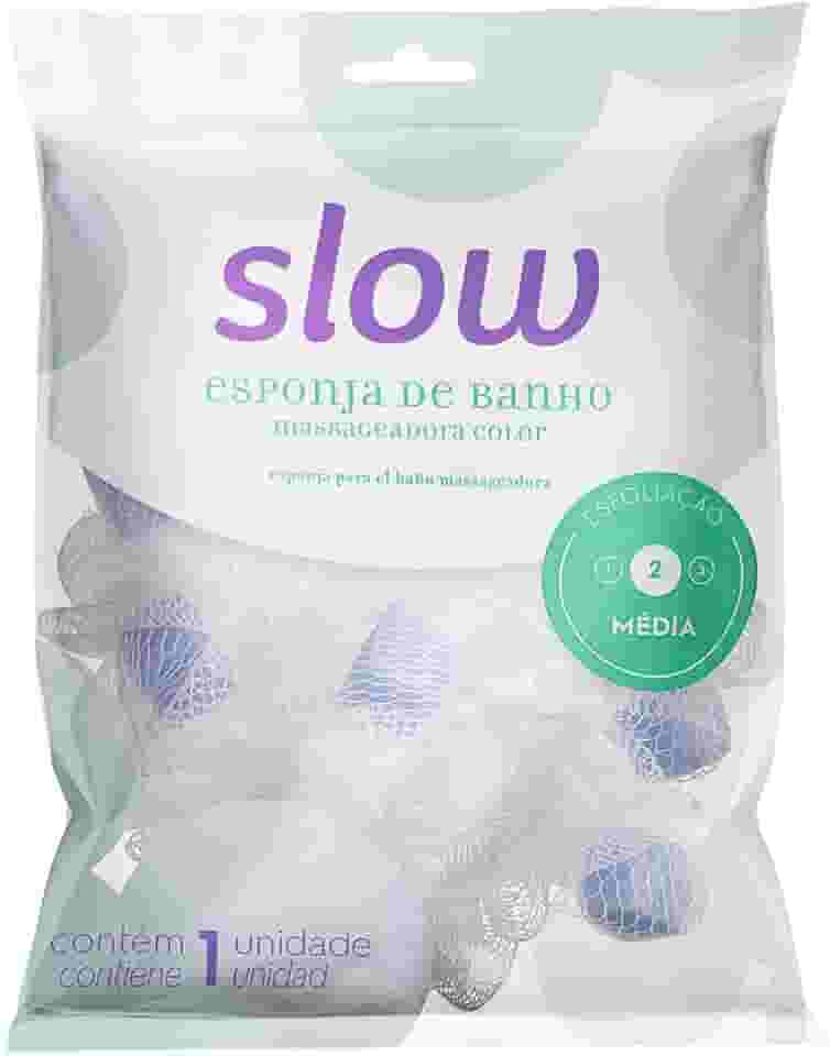 Esponja de Banho Massageadora Color, Cores Branco e Rosa, Lanossi Beauty & Care.