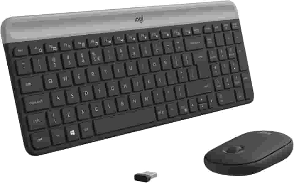 Combo Teclado e Mouse sem fio Logitech MK470 com Design Slim, Digitação e Clique Silencioso, Mouse Ambidestro, Conexão USB e Pilhas Inclusas - Grafite