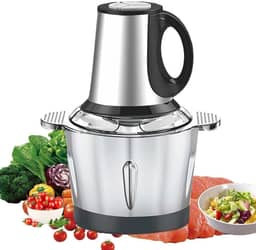 Moedor Elétrico Potente Alimentos 1000W Carnes Picador Legumes Temperos Processador Triturador Multiprocessador Inox 3L 110V