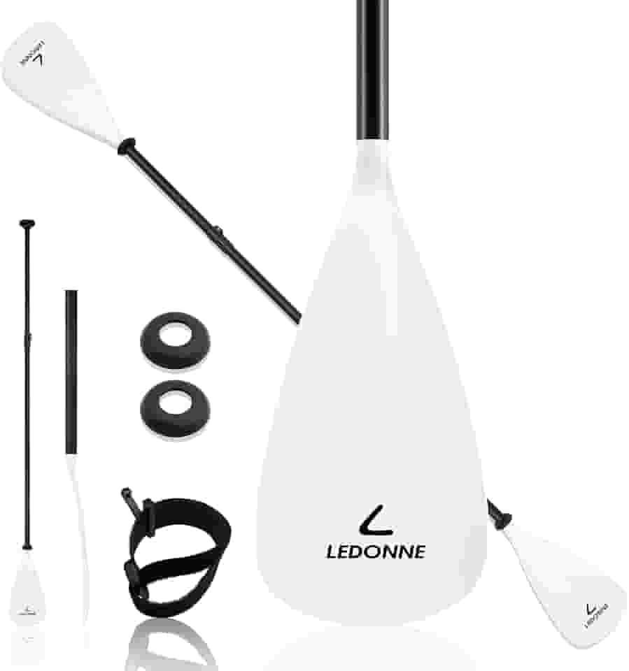 LEDONNE SUP Paddle 4 peças de remo ajustável para caiaque flutuante leve com eixo de liga de alumínio e 2 lâminas de náilon. Melhor preço com base em nossos 3 milhões de conjuntos por ano, 500