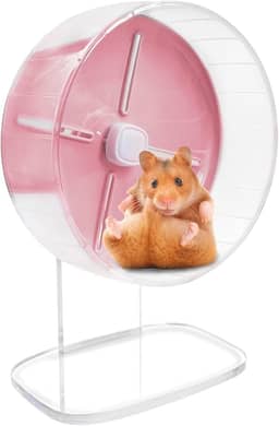 kathson Roda de exercício para hamster Rodas de corrida silenciosas de 25 cm com suporte para hamsters, gerbos, ratos e outros animais de estimação pequenos (rosa)