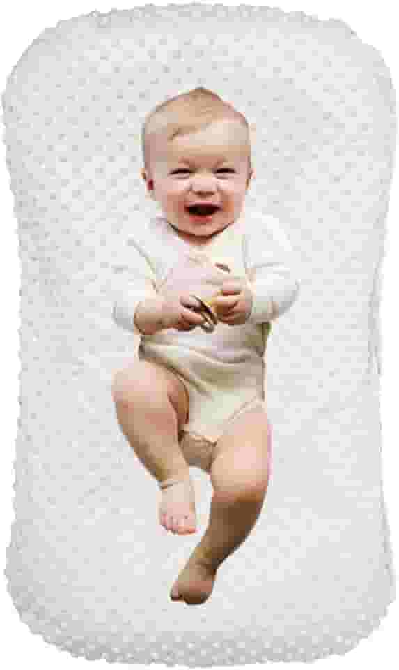 Espreguiçadeira para recém-nascidos, ninho de bebê para recém-nascidos, algodão macio, respirável para brincar e relaxar, presentes essenciais para bebês e meninas de 0 a 12 meses (feijão