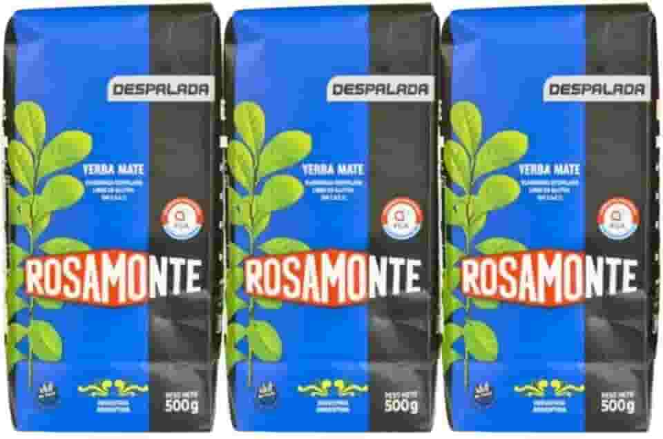 Kit 3 Erva Mate Argentina Rosamonte Despalada 500g