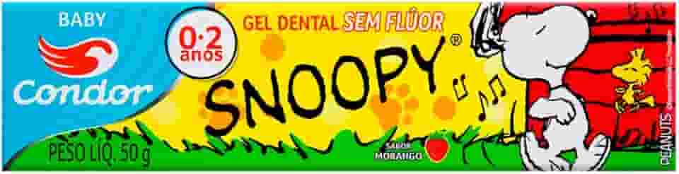 Condor Gel Dental Infantil Sem Flúor Snoopy Sabor Morango 50G