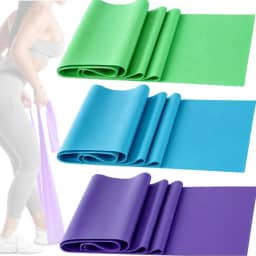 Kit com 3 Faixas de Resistência para Exercícios, Alongamento, Yoga, Pilates, Fisioterapia, Fortalecimento, Fitas Elásticas Coloridas