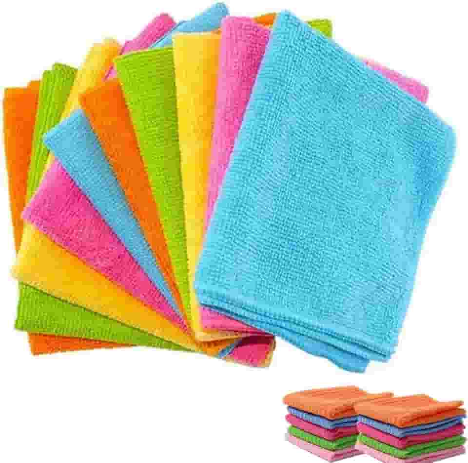 Kit 10 Panos Microfibra Lavável Multiuso 28x28cm Reutilizável Pia Móveis Carro Limpeza Geral Casa Flanela - (CORES SORTIDAS) Loja Roccamare