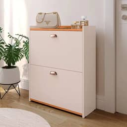 Sapateira 2 Gavetas Basculantes Organizadora Multiuso Armário Closet 12 Pares Quarto Hall De Entrada (Off White)