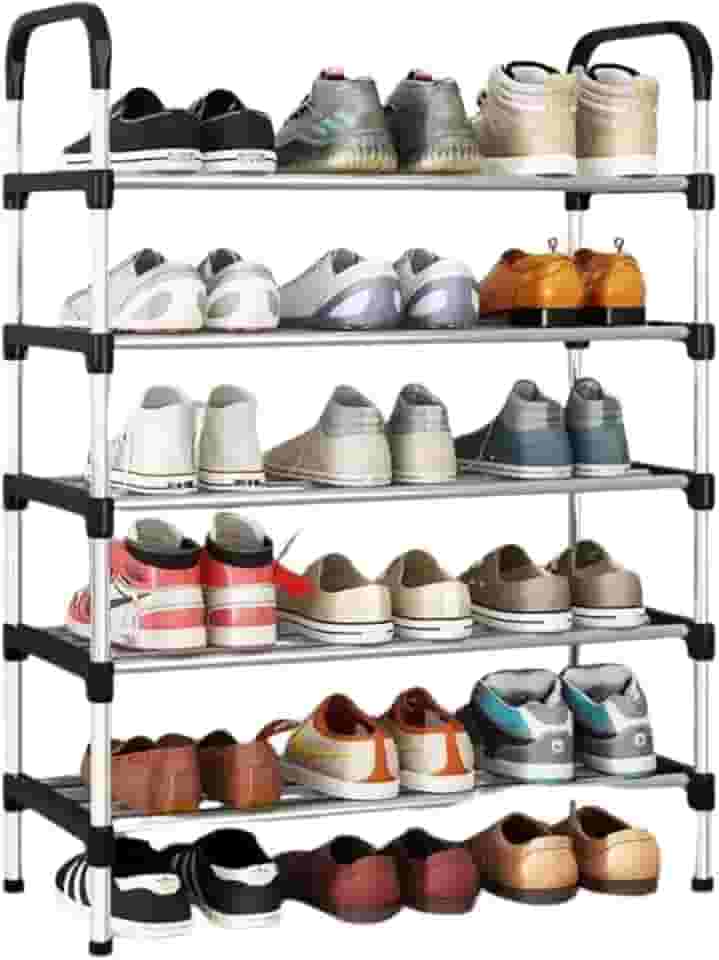 Sapateira Vertical 5 Andares, Organizador Multiúso,15 Pares, Montagem Fácil, Antiderrapante, Divisórias, Objeto (Sapateira 5 Andares)