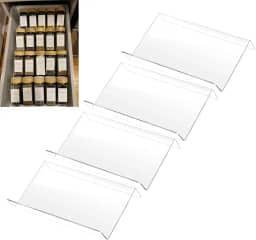 COXWANG Porta-temperos de cozinha de acrílico, organizador de especiarias de acrílico, bandeja de temperos de cozinha para gaveta/bancada, 4 camadas, organize e exiba seus temperos e temperos (frascos