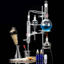 Destilador Doméstico Destilando para Fazer Seu Próprio Óleo Essencial, Moonshine, 3.3 Boro Alcohol Distiller Chemistry Lab Glassware Kit, Destilação de Vidro, Aparelho de Destilação Conjunt