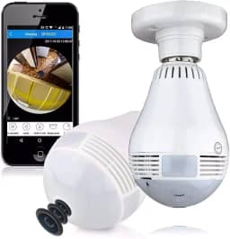 Lampada Camera espiã Ip Led Wifi Hd Panorâmica 360º