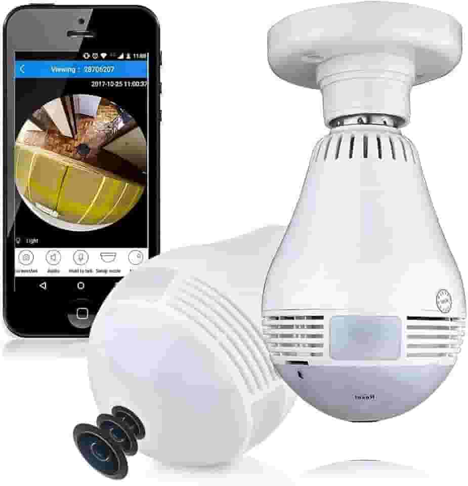 Lampada Camera espiã Ip Led Wifi Hd Panorâmica 360º