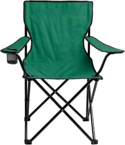 Cadeira Dobrável Apoio Braço Praia Camping Porta Copos Pesca Com Bolsa Até 120kg (Verde)