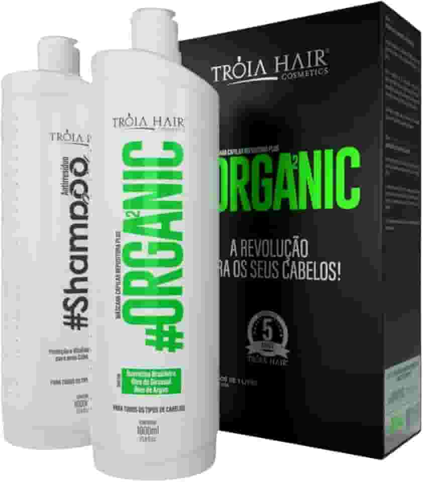 KIT ESCOVA PROGRESSIVA ORGANIC TROIA HAIR 2X1000ML (Kit Organic Passo 1 e 2)