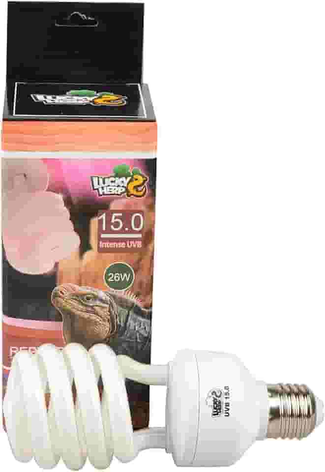 LUCKY HERP Lâmpada de terrário fluorescente intensa UVB 15.0, lâmpada UB para répteis, lâmpada compacta (26 watts)