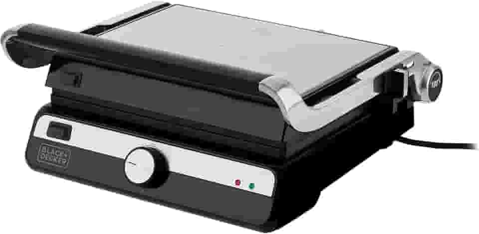 BLACK+DECKER Grill Elétrico 180 Graus, 2 Bandejas Coletoras de Gordura, G1500G, 220V