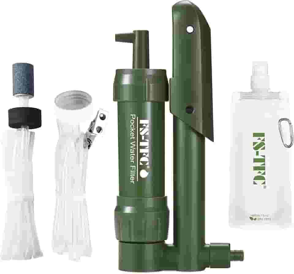 FS-TFC Filtro De Água De Bolso, Purificador De Água De 0,01 Mícron, Equipamento De Sobrevivência De Emergência Para Beber, Mochila, Caminhadas, Acampamento, Filtragem Ao Ar Livre