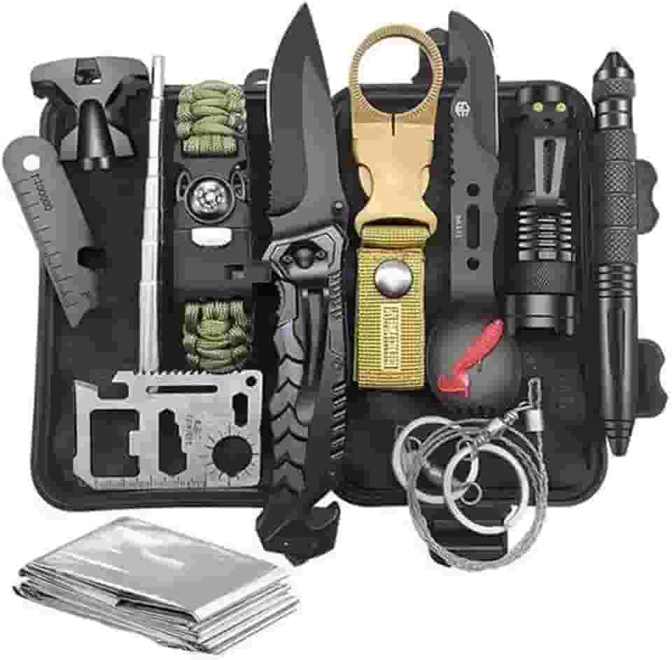 Kit Sobrevivencia, Kit de Sobrevivência de Emergência Adequado para Acampamentos de Aventura Ao Ar Livre, 16,5 * 10,5 * 5 Cm
