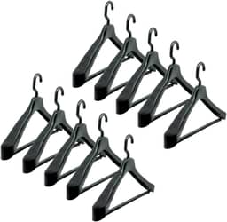 Cabide de Terno Anatômico Giratório Preto - 10 unidades