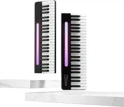 VEDO Teclado de piano dobrável magnético, piano dobrável de tamanho normal com 88 teclas semipesadas, piano digital portátil Bluetooth, com estante (Painel de controle iluminado)