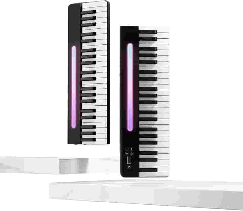 VEDO Teclado de piano dobrável magnético, piano dobrável de tamanho normal com 88 teclas semipesadas, piano digital portátil Bluetooth, com estante (Painel de controle iluminado)