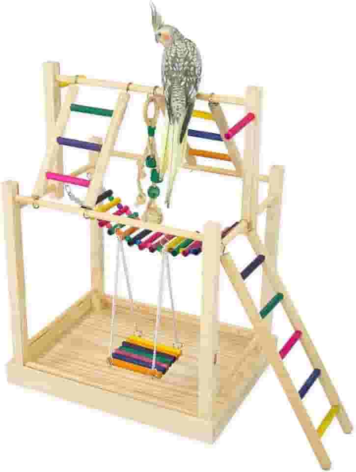 Playground Parquinho Com Brinquedo Para Calopsita e Outras Aves