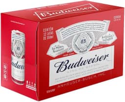 Pack Cerveja Budweiser American Lager Sleek 350ML - 12 Unidades