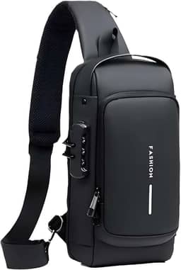 Mochila Premium Antifurto Com Senha, Entrada USB E Fone, Resistente À Água, Bolsa Executiva Masculina, Marca VARENZIA