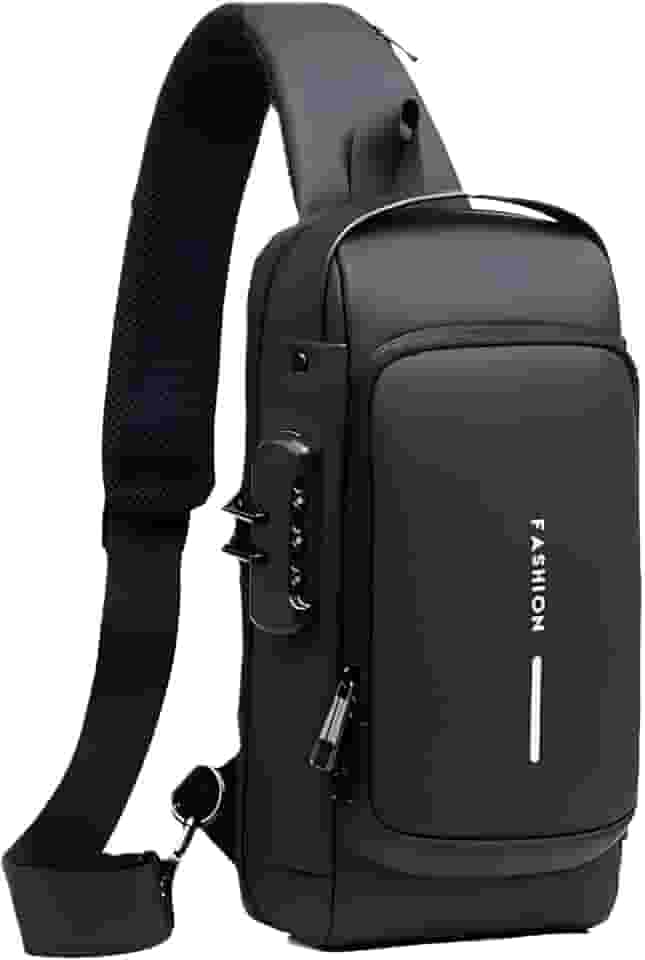 Mochila Premium Antifurto Com Senha, Entrada USB E Fone, Resistente À Água, Bolsa Executiva Masculina, Marca VARENZIA