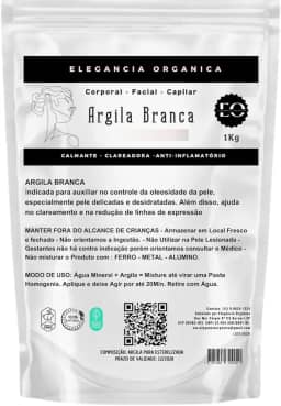 Argila Branca Mascara Facial Skincare Hidratante Clareadora 1kg Facial Corporal 100% Natural