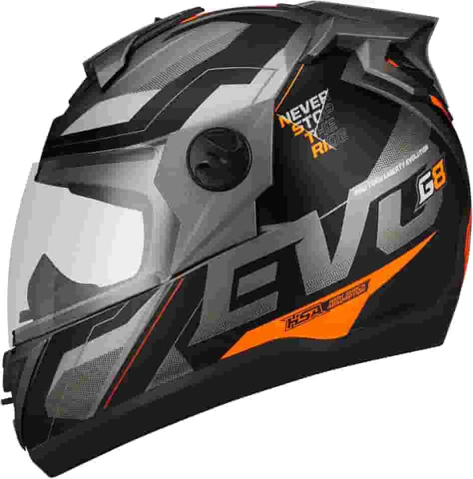 CAPACETE FECHADO PRO TORK EVOLUTION 788 G8 EVO FOSCO GRAFITE - LARANJA TAM. 58