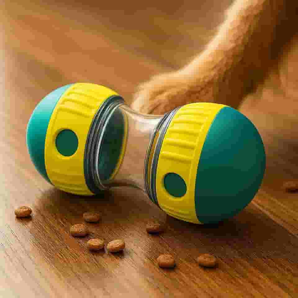 Brinquedo Interativo Premium Para Pets, Dispenser De Ração Ou Petiscos, Material Resistente, Não Tóxico, Fácil De Limpar E Estimulante, Marca VARENZIA