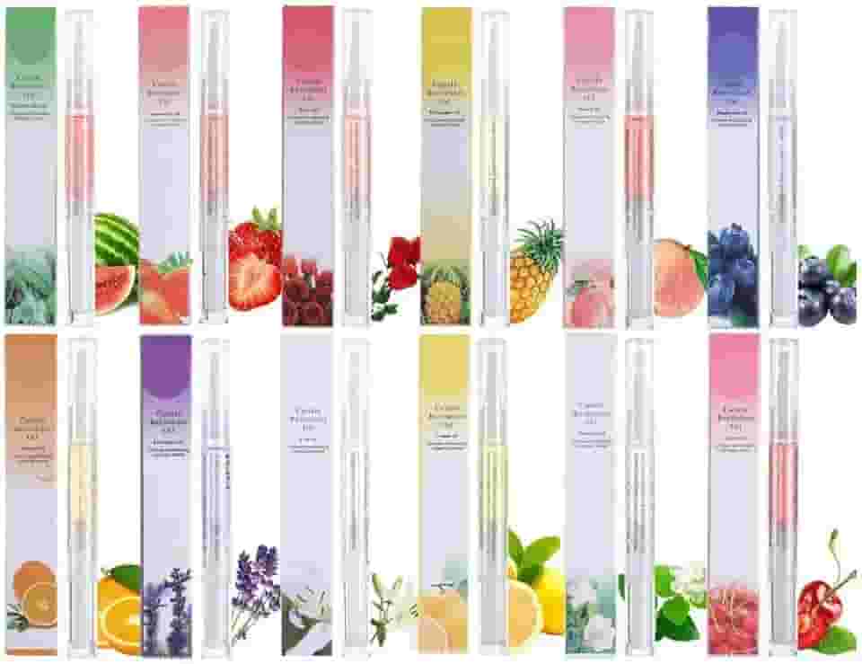 Kit 5 Canetas Óleo Hidratante para Cutículas Nutrição Brilho e Revitalização das Unhas Multifragrâncias