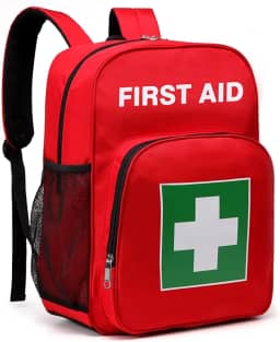 Gatycallaty Kit de primeiros socorros mochila de emergência vazia à prova d'água para casa, carro, viagem, acampamento, esportes, escritório (vermelha), Vermelho