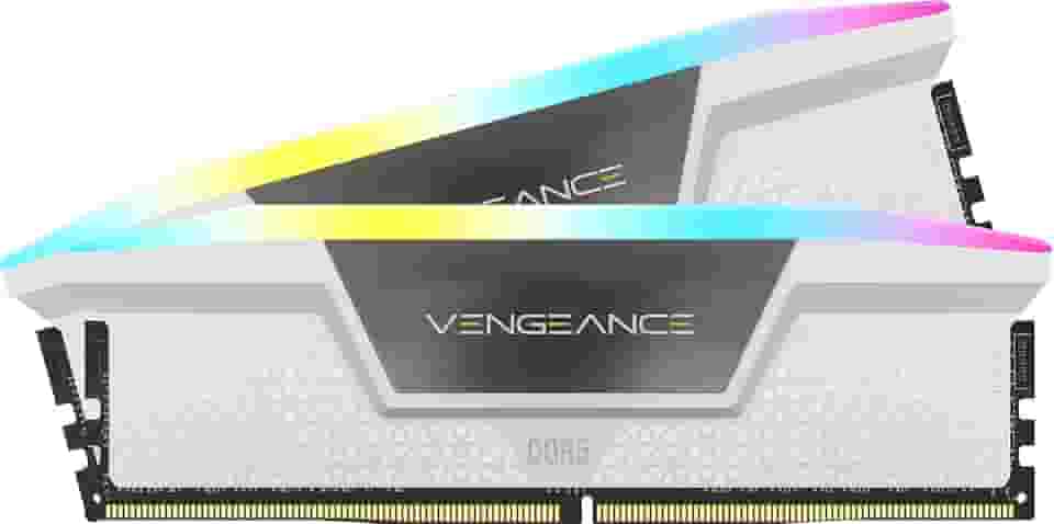 CORSAIR Memória de computador Vengeance RGB DDR5 RAM 32GB (2x16GB) 5600MHz CL40 Intel XMP iCUE - Branco (CMH32GX5M2B5600C40W)