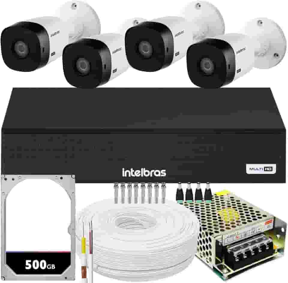 Kit 4 câmeras Intelbras VHL 1220 Full HD Multi HD DVR 1004-C