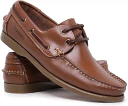 Sapato Mocassim Dockside Clássico em Couro Calça Facil Masculino