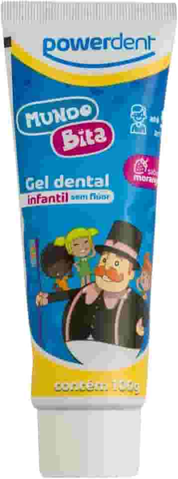 Powerdent - Gel Dental Inf Mundo Bita Powerdent 100G S/Fluor 0 A 5 Anos