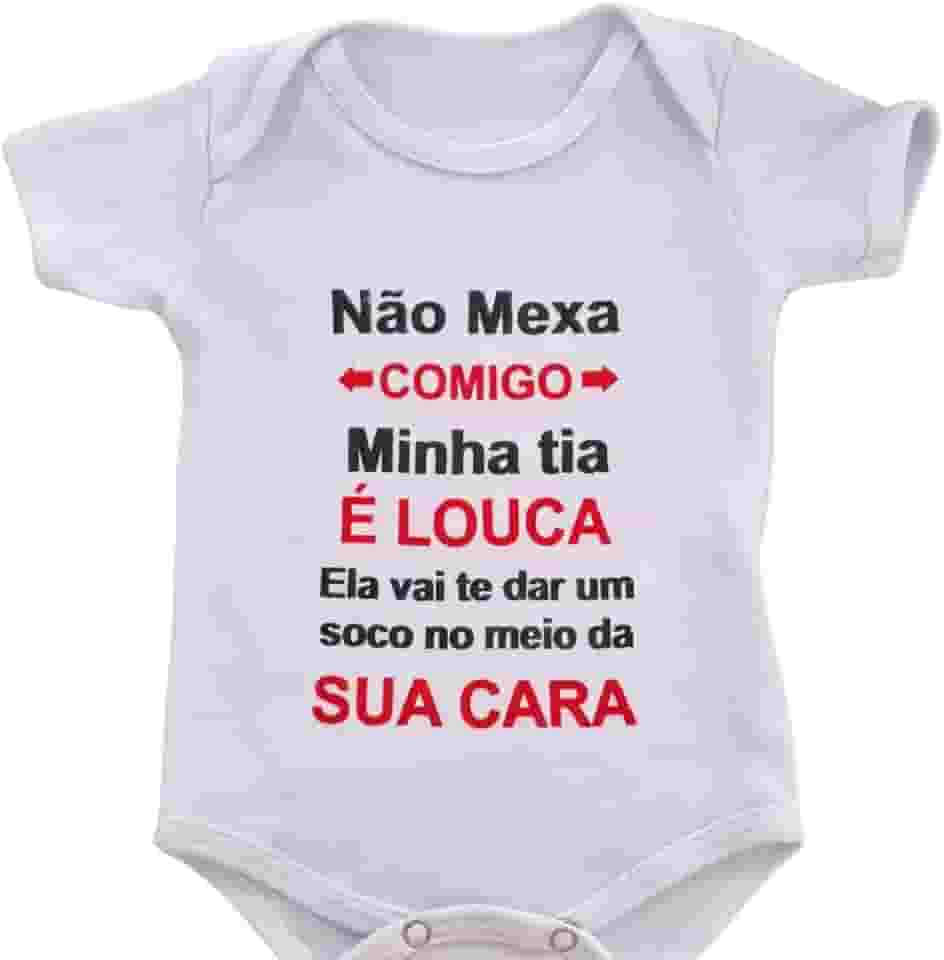 Body Infantil Manga Curta Para Bebê Branco Temático Frases