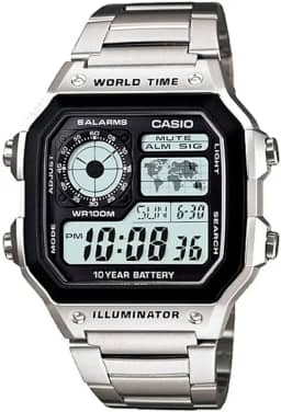 Relógio Casio Masculino Digital World Time AE-1200WHD-1AVDE