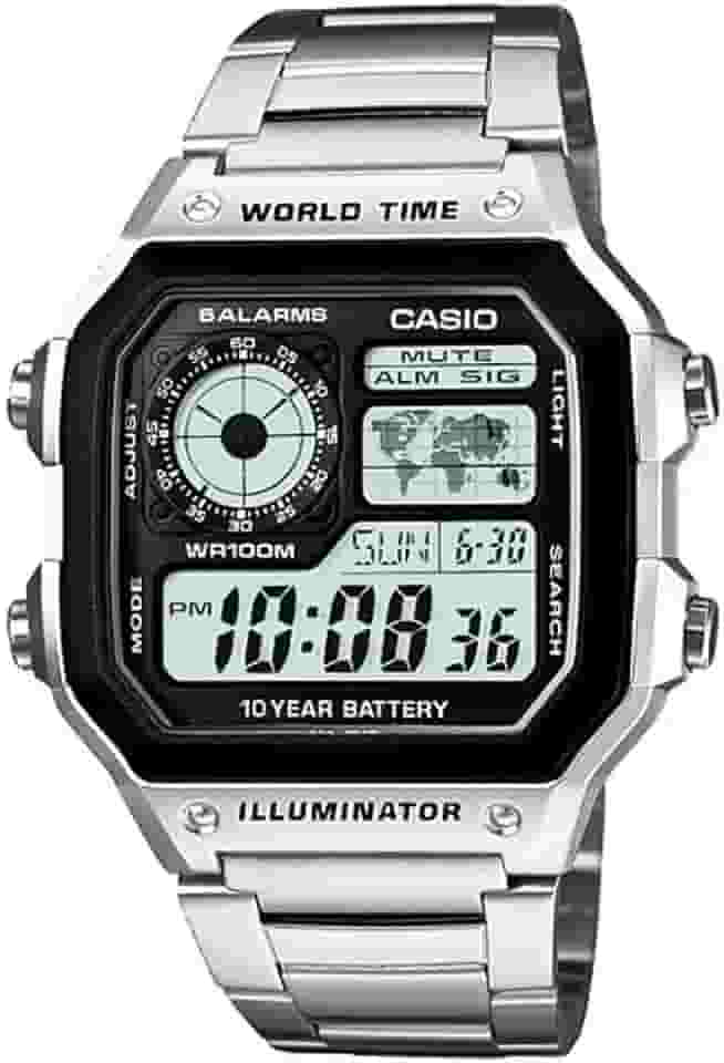 Relógio Casio Masculino Digital World Time AE-1200WHD-1AVDE