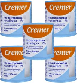 Kit com 5 Fitas Microporosas Médicas 5cm x 10m – Fixação Segura, Respirável e Hipoalergênica