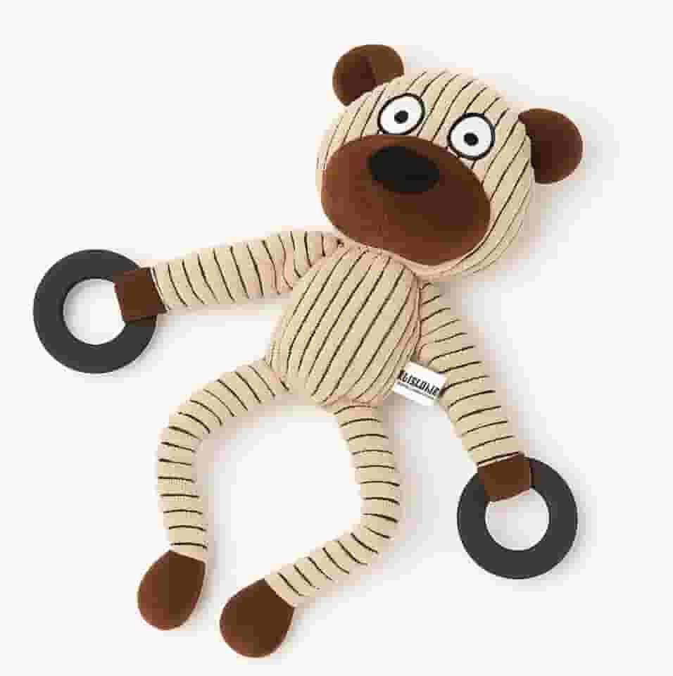 Pelúcia com Argola para Cachorro Brinquedo com Apito (Urso Branco)