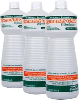 Kit 3 Detergente Enzimático Zymedet Gold, 5 Enzimas, 3L, para Limpeza de Instrumentais Médicos, Odontológicos e Veterinários