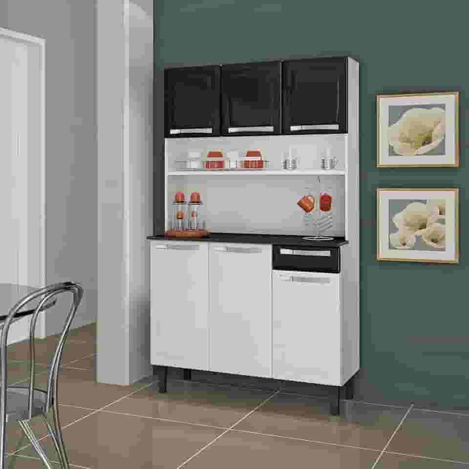 Kit Cozinha Rose Compacta Itatiaia em Aço 6 Portas 1 Gaveta Branca I3g1-105