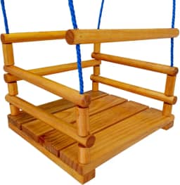 Cadeirinha De Balanço Infantil Madeira Corda Em Nylon 12 Mts